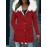 Womens Chic Thermal Parka Coat with Faux Fur Hood - Zip & Button Closure, Front Pockets, Ideal for Cold Weather