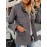 Womens Cozy Winter Jacket - Long Sleeve, Stand Collar, Warm Pockets, Zip & Button Closure, Casual Wear