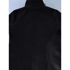 Stylish Solid-Colored Single Breasted Coat - Warm and Cozy Casual Long Sleeve Fall and Winter Outerwear for Women - Soft and Comfortable Fabric, Classic Design, Versatile and Timeless Style, Perfect for Daily Life, Work, and Outdoor Activities