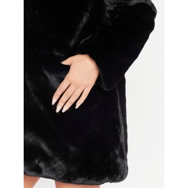 Cozy Faux Fur Long Sleeve Teddy Coat - Soft, Micro Elastic, and Plush Winter Outerwear with Button Closure - Elegant Womens Casual Fashion for Cold Winter Days