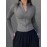 Womens Chic Zipper Front Slim Fit Top - Soft Stretch Mock Neck Long Sleeve - Versatile Seasonal Wardrobe Staple for Spring & Fall