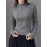 Womens Chic Zipper Front Slim Fit Top - Soft Stretch Mock Neck Long Sleeve - Versatile Seasonal Wardrobe Staple for Spring & Fall