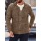 Mens Shawl Neck Cardigan Sweater Cable Knit Zip Up Closure with Pockets Winter Jacket Outerwear