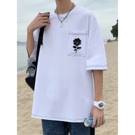 Plus Size Mens Solid T-shirt - Relaxed Fit for Ultimate Comfort, Versatile Casual Fashion Style, Short Sleeve Design for Warm Weather, Oversized Tops for a Loose Fit - Perfect for Daily Wear, Great for Outdoor Activities, Mens Clothing