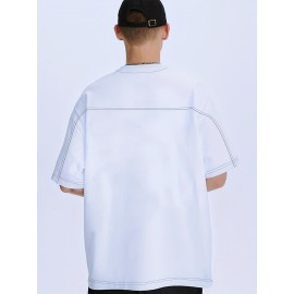 Plus Size Mens Solid T-shirt - Relaxed Fit for Ultimate Comfort, Versatile Casual Fashion Style, Short Sleeve Design for Warm Weather, Oversized Tops for a Loose Fit - Perfect for Daily Wear, Great for Outdoor Activities, Mens Clothing