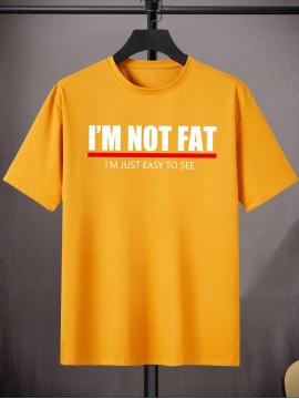 Men's Casual Trendy Slogan Graphic Print Comfortable Crew Neck Short Sleeve T-shirt, Oversized Loose Tees Plus Size Women & Men Clothes Best Sellers Gifts